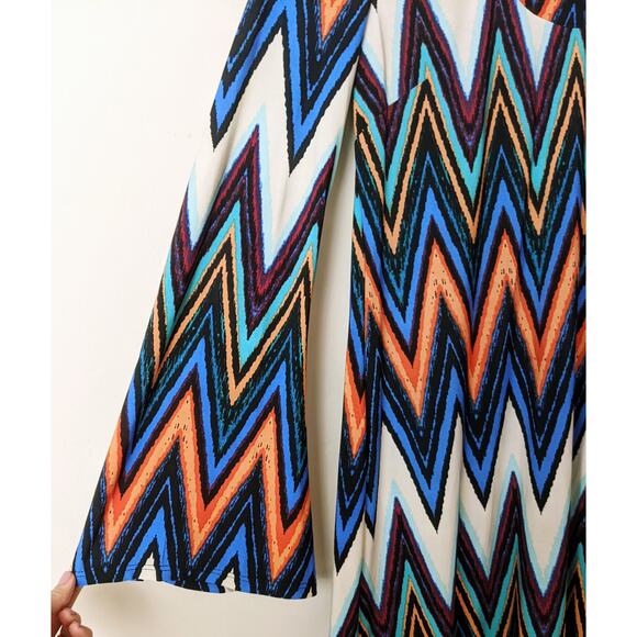 NWT JUST TAYLOR Multicolor Long Sleeve Mini Dress Size 2 - Picture 6 of 11